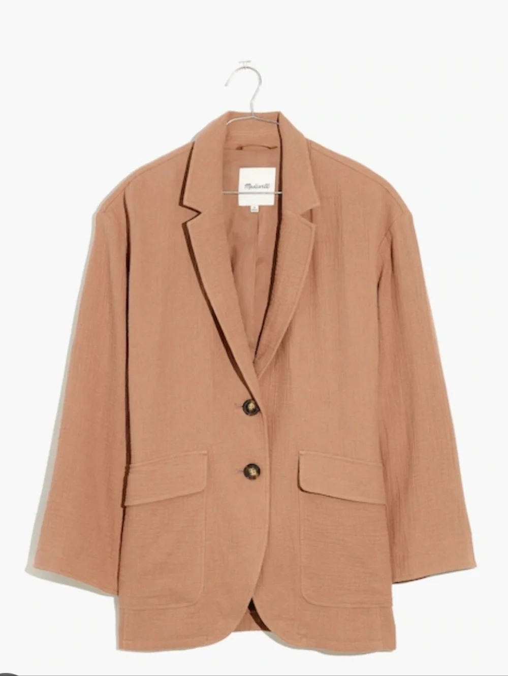 Madewell Cotton-Linen Oversized Relaxed Larsen Blazer in Faded Earth Sz XS - M - Picture 2 of 12